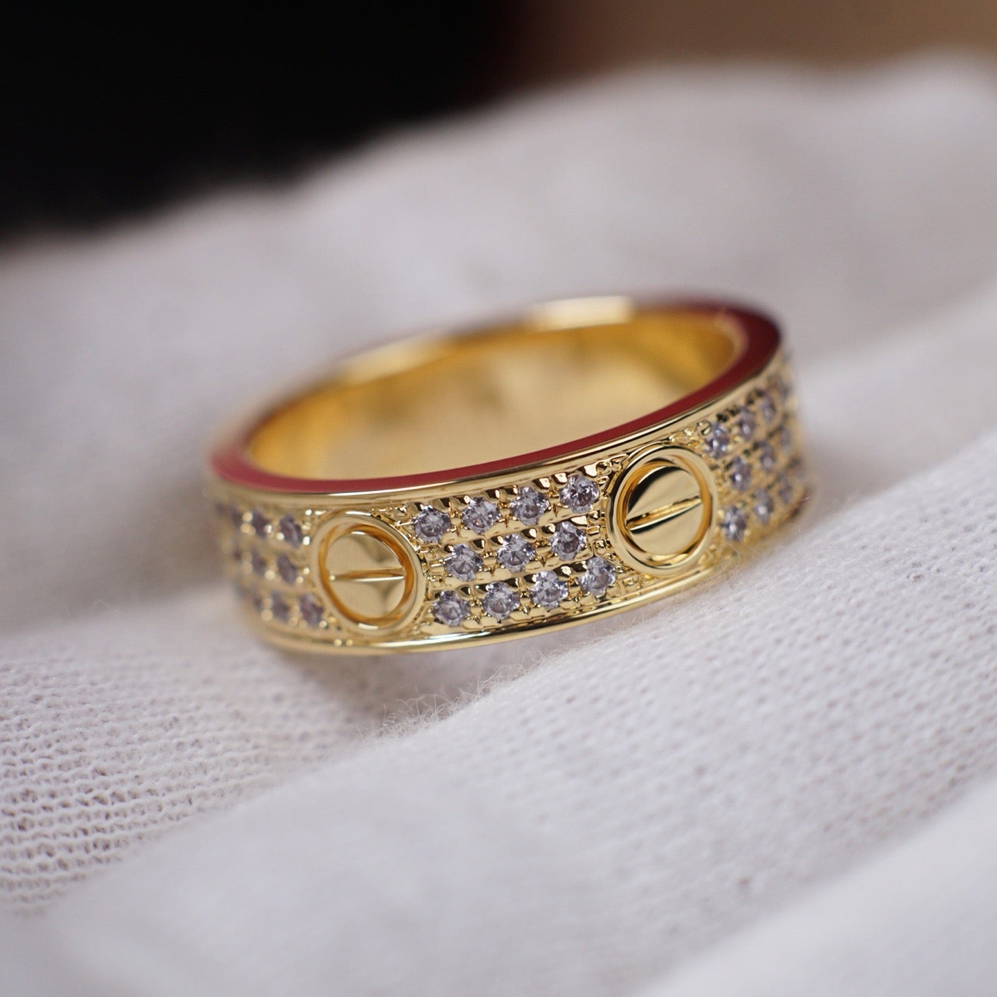 [ElanLuxe Jewelry]LOVE RING 5.5MM DIAMONDS PAVED