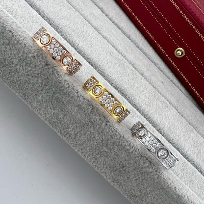 [ElanLuxe Jewelry]LOVE 5.5MM FULL-PAVE 6-DIAMOND RING