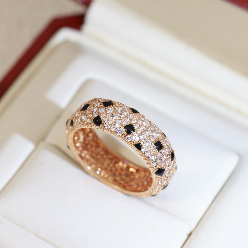 [ElanLuxe Jewelry]PANTHERE SPOTTED FULL DIAMOND RING