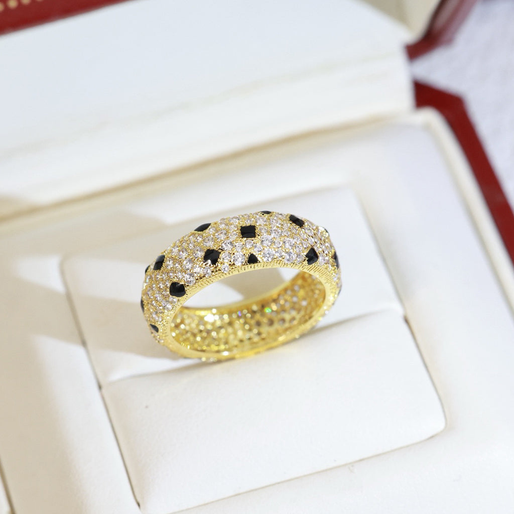 [ElanLuxe Jewelry]PANTHERE SPOTTED FULL DIAMOND RING