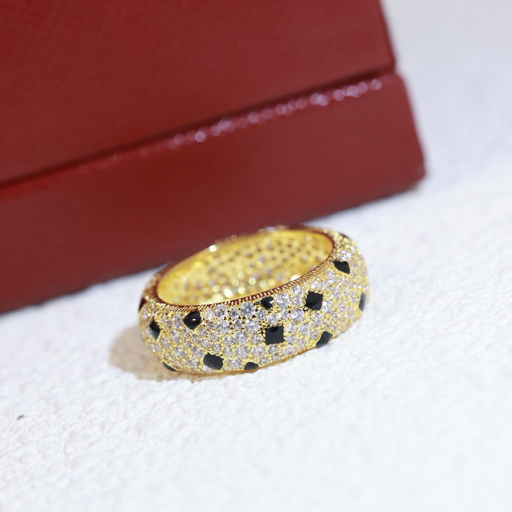 [ElanLuxe Jewelry]PANTHERE SPOTTED FULL DIAMOND RING