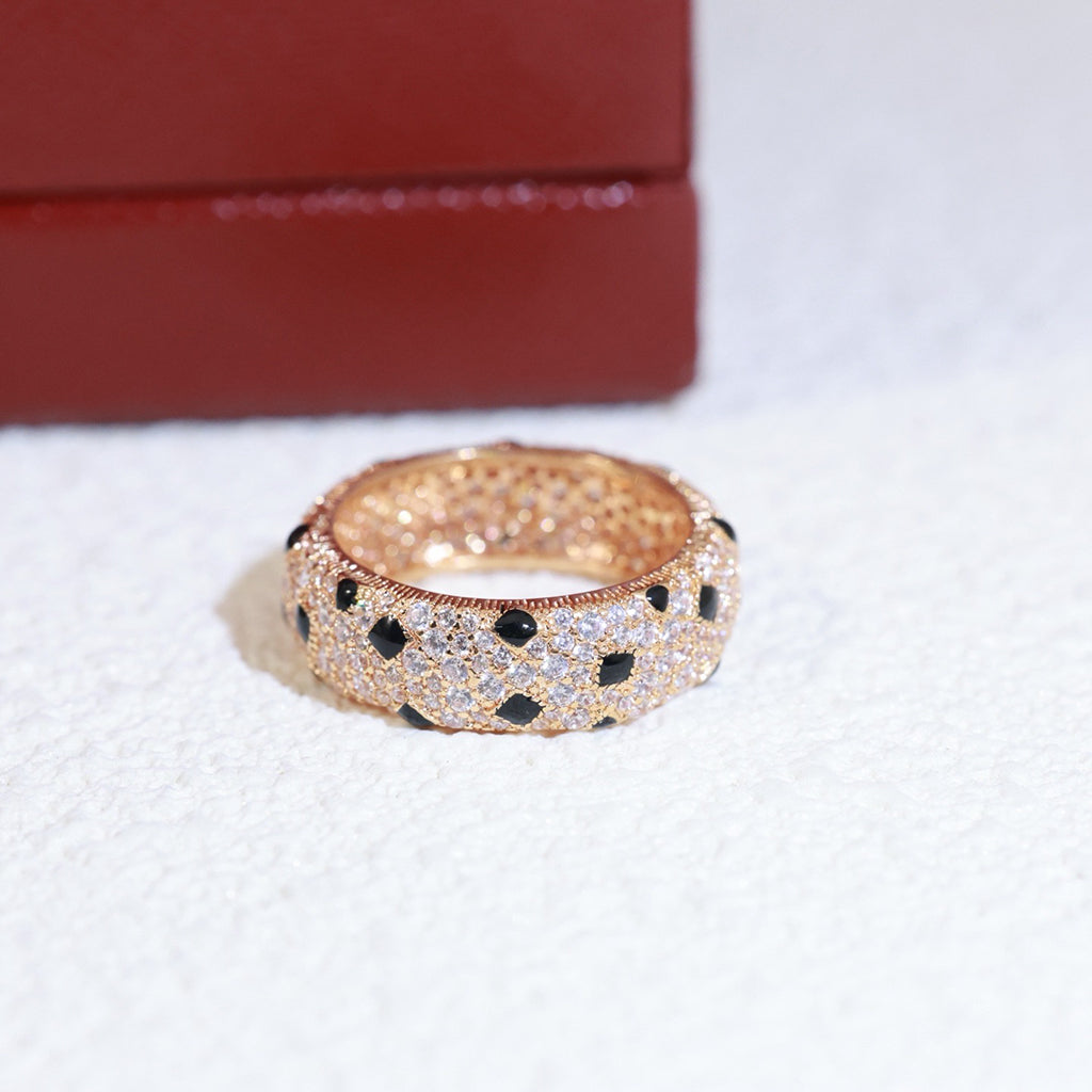 [ElanLuxe Jewelry]PANTHERE SPOTTED FULL DIAMOND RING