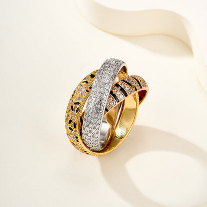 [ElanLuxe Jewelry]TRINITY  RING LEOPARD PRINT