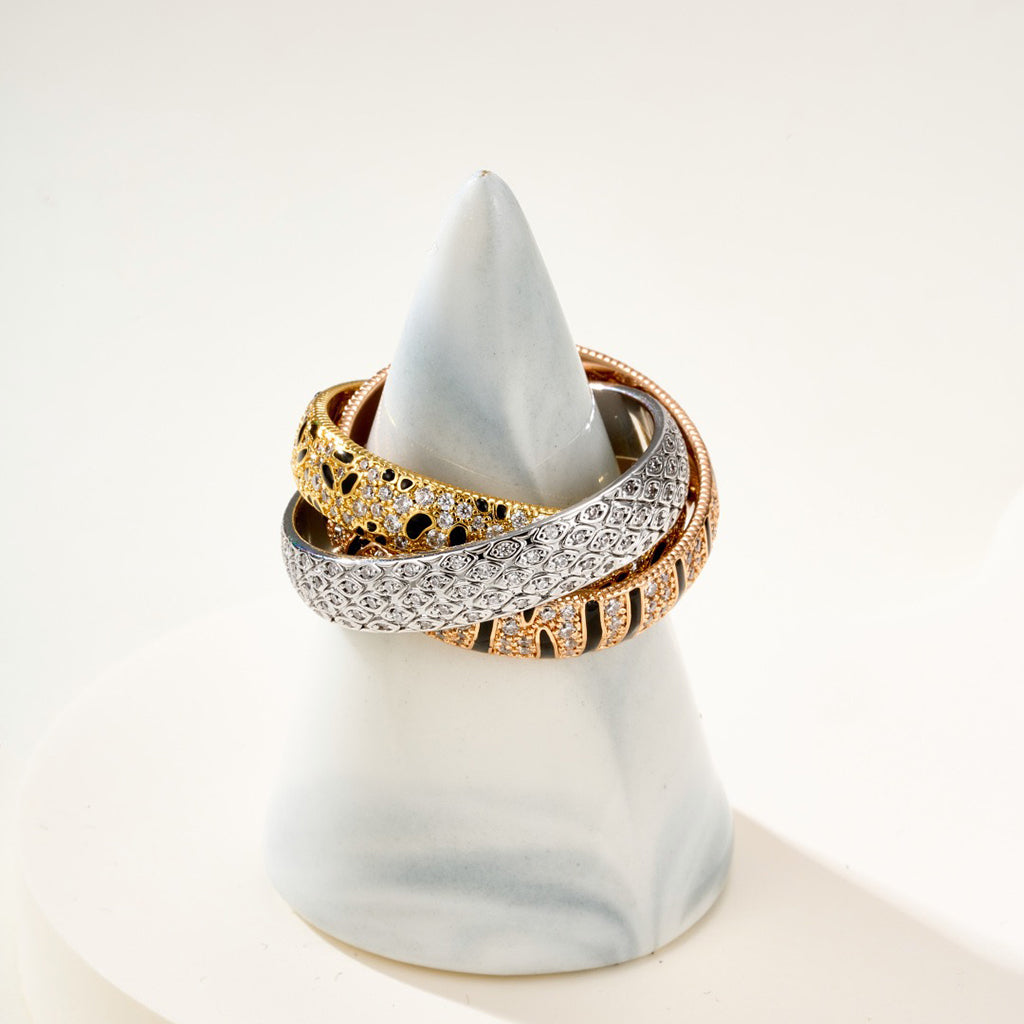 [ElanLuxe Jewelry]TRINITY  RING LEOPARD PRINT