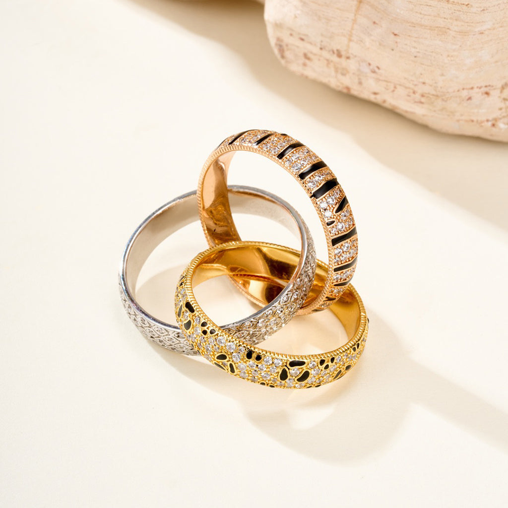 [ElanLuxe Jewelry]TRINITY  RING LEOPARD PRINT