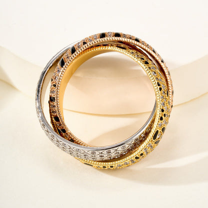 [ElanLuxe Jewelry]TRINITY  RING LEOPARD PRINT