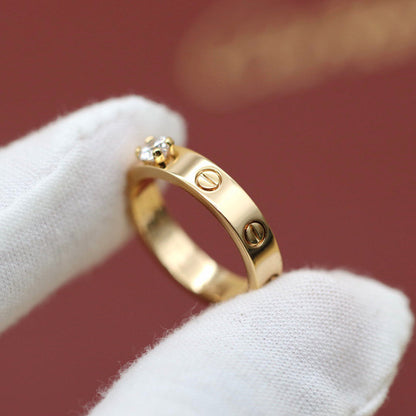 [ElanLuxe Jewelry]LOVE RING 3.6MM 1 BIG DIAMOND