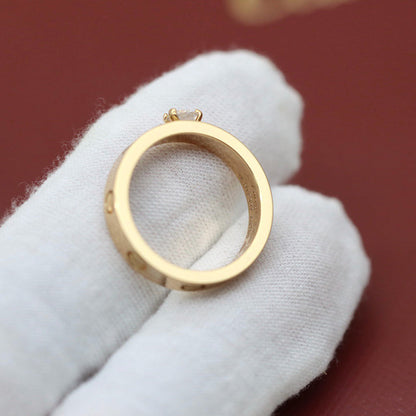 [ElanLuxe Jewelry]LOVE RING 3.6MM 1 BIG DIAMOND