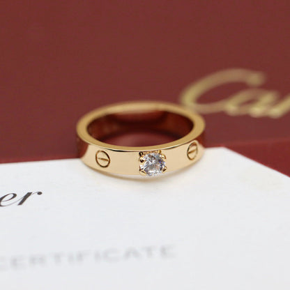 [ElanLuxe Jewelry]LOVE RING 3.6MM 1 BIG DIAMOND