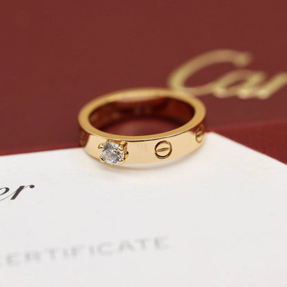 [ElanLuxe Jewelry]LOVE RING 3.6MM 1 BIG DIAMOND