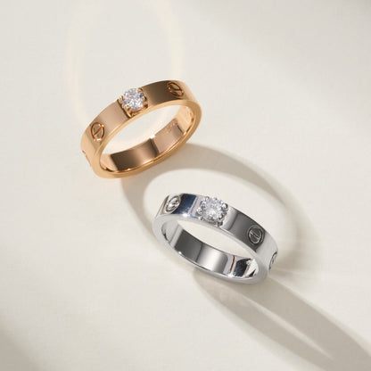 [ElanLuxe Jewelry]LOVE RING 3.6MM 1 BIG DIAMOND