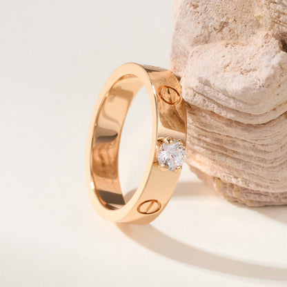 [ElanLuxe Jewelry]LOVE RING 3.6MM 1 BIG DIAMOND