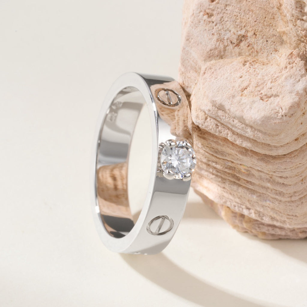 [ElanLuxe Jewelry]LOVE RING 3.6MM 1 BIG DIAMOND
