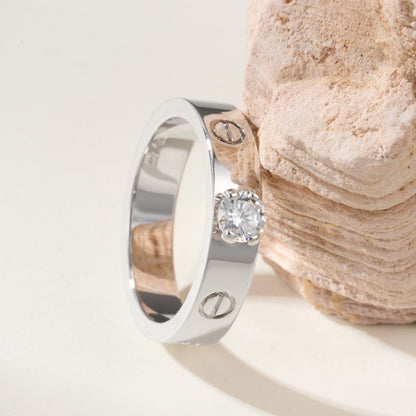[ElanLuxe Jewelry]LOVE RING 3.6MM 1 BIG DIAMOND