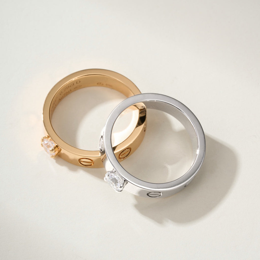 [ElanLuxe Jewelry]LOVE RING 3.6MM 1 BIG DIAMOND