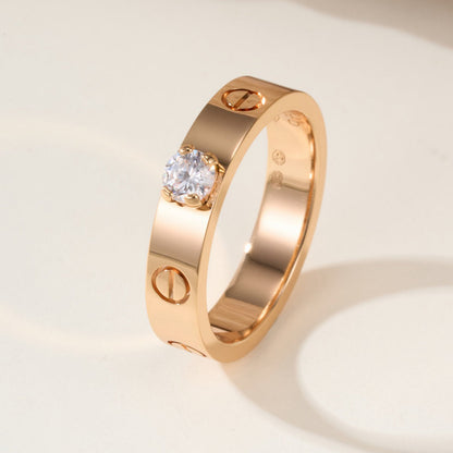 [ElanLuxe Jewelry]LOVE RING 3.6MM 1 BIG DIAMOND