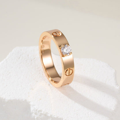 [ElanLuxe Jewelry]LOVE RING 3.6MM 1 BIG DIAMOND