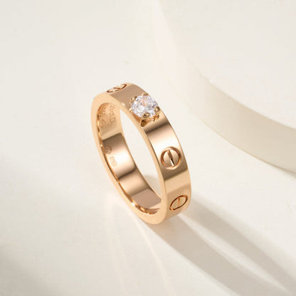 [ElanLuxe Jewelry]LOVE RING 3.6MM 1 BIG DIAMOND