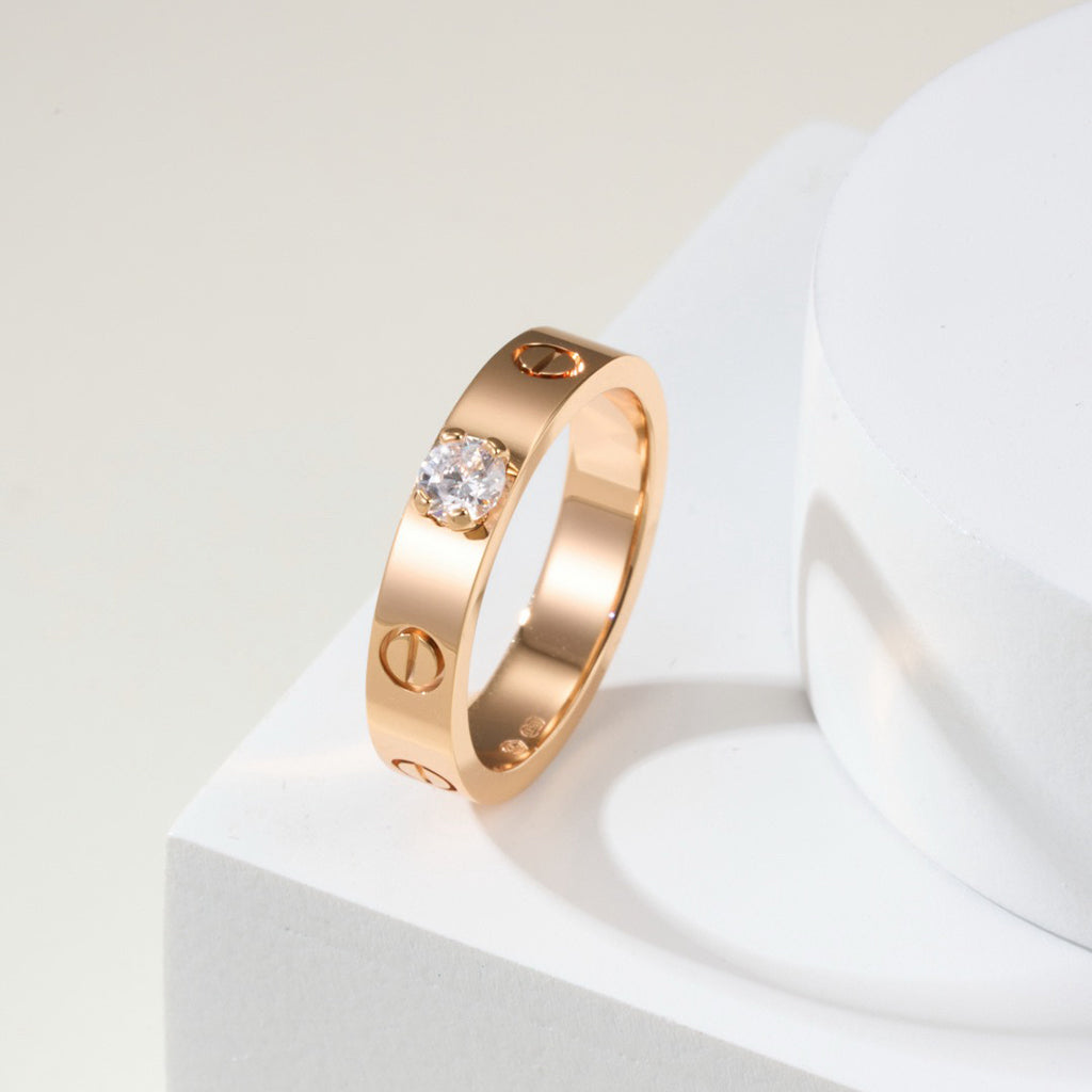 [ElanLuxe Jewelry]LOVE RING 3.6MM 1 BIG DIAMOND