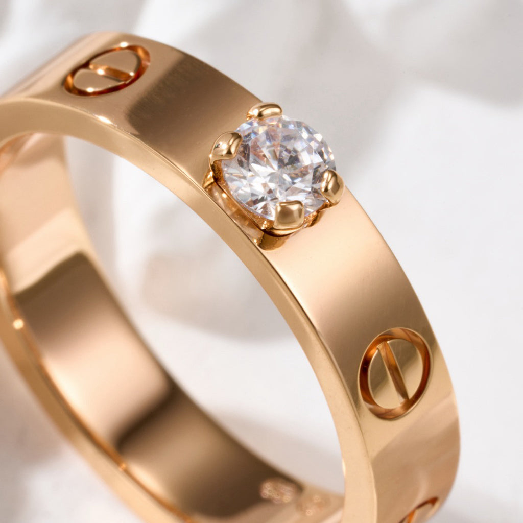 [ElanLuxe Jewelry]LOVE RING 3.6MM 1 BIG DIAMOND