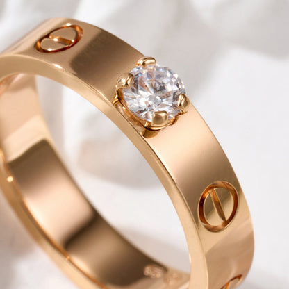 [ElanLuxe Jewelry]LOVE RING 3.6MM 1 BIG DIAMOND
