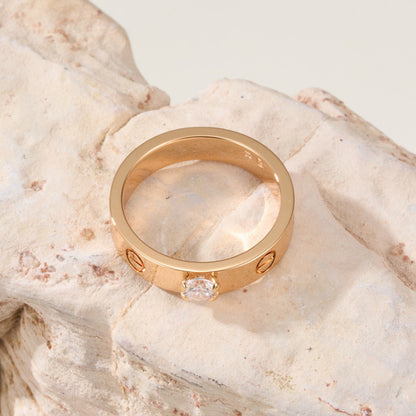 [ElanLuxe Jewelry]LOVE RING 3.6MM 1 BIG DIAMOND