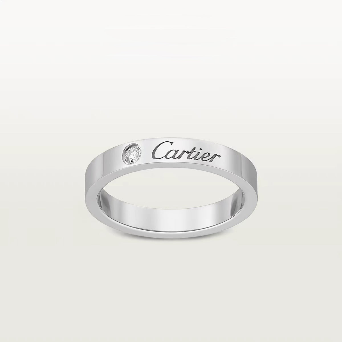 [ElanLuxe Jewelry]LOVE RING 4MM 1 DIAMOND