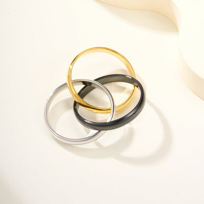 [ElanLuxe Jewelry]TRINITY 3.2MM RING BLACK CERAMIC