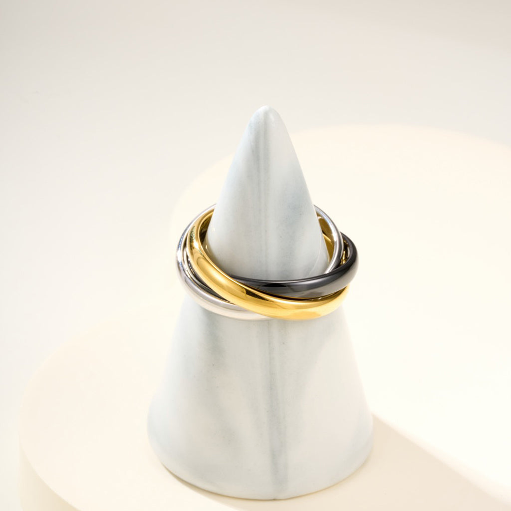 [ElanLuxe Jewelry]TRINITY 3.2MM RING BLACK CERAMIC