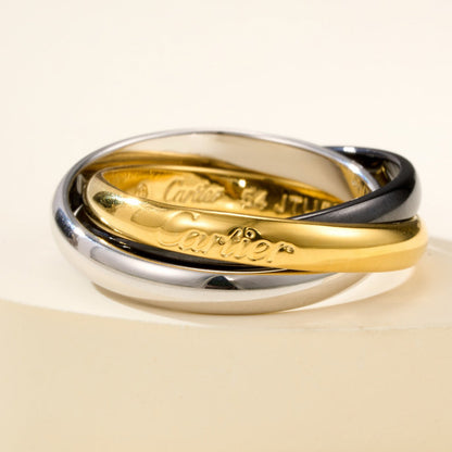 [ElanLuxe Jewelry]TRINITY 3.2MM RING BLACK CERAMIC