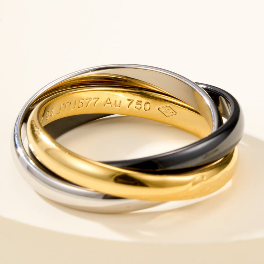 [ElanLuxe Jewelry]TRINITY 3.2MM RING BLACK CERAMIC