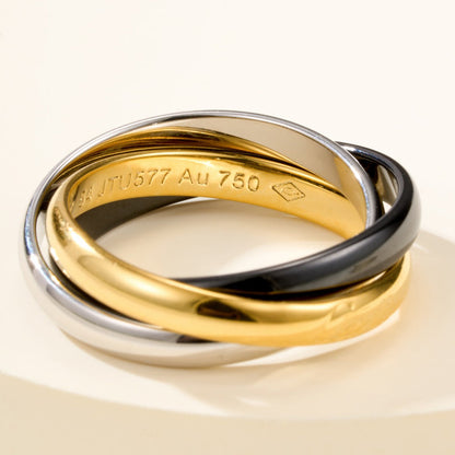 [ElanLuxe Jewelry]TRINITY 3.2MM RING BLACK CERAMIC