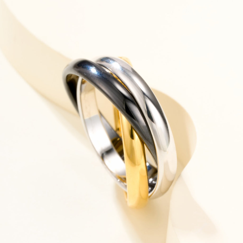 [ElanLuxe Jewelry]TRINITY 3.2MM RING BLACK CERAMIC
