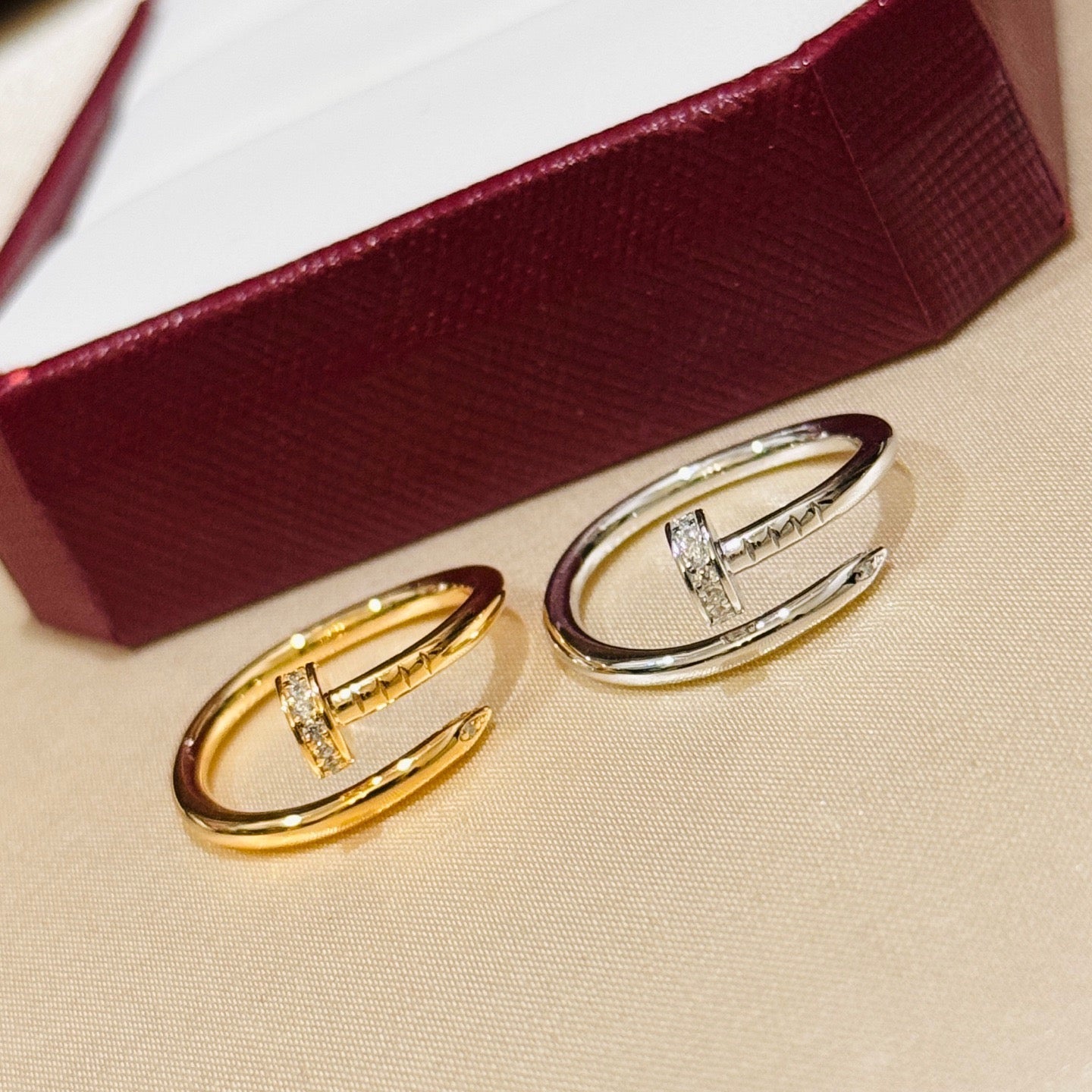 [ElanLuxe Jewelry]JUSTE 1.8MM HALF DIAMOND RING
