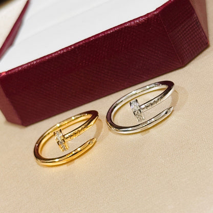 [ElanLuxe Jewelry]JUSTE 1.8MM HALF DIAMOND RING