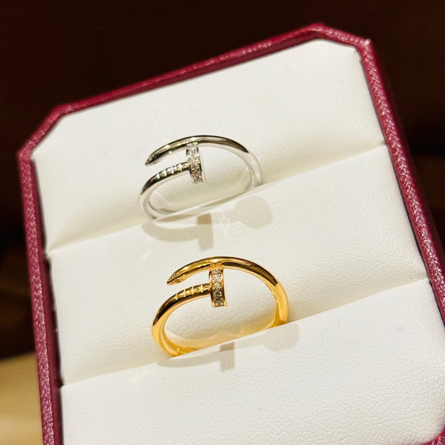 [ElanLuxe Jewelry]JUSTE 1.8MM HALF DIAMOND RING