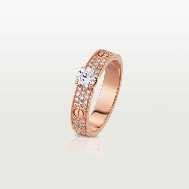 [ElanLuxe Jewelry]LOVE RING 3.6MM 1 BIG DIAMOND FULL DIAMOND