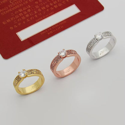 [ElanLuxe Jewelry]LOVE RING 3.6MM 1 BIG DIAMOND FULL DIAMOND