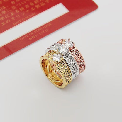 [ElanLuxe Jewelry]LOVE RING 3.6MM 1 BIG DIAMOND FULL DIAMOND