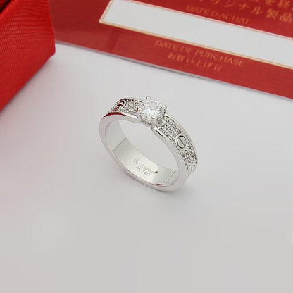 [ElanLuxe Jewelry]LOVE RING 3.6MM 1 BIG DIAMOND FULL DIAMOND
