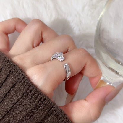[ElanLuxe Jewelry]PANTHERE HALF DIAMOND SMALL RING
