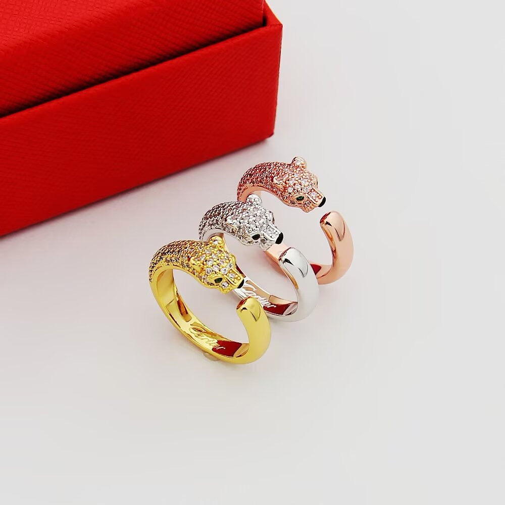 [ElanLuxe Jewelry]PANTHERE HALF DIAMOND SMALL RING