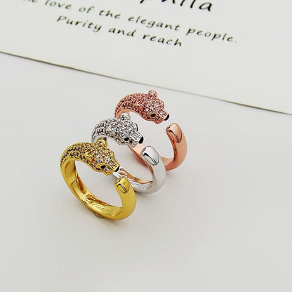[ElanLuxe Jewelry]PANTHERE HALF DIAMOND SMALL RING
