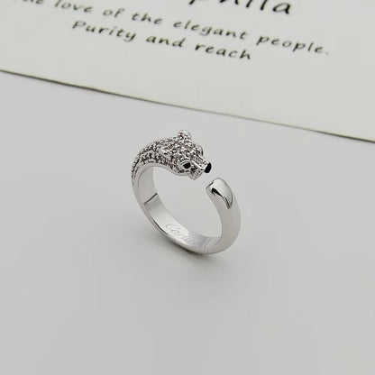 [ElanLuxe Jewelry]PANTHERE HALF DIAMOND SMALL RING