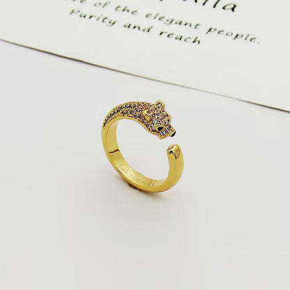 [ElanLuxe Jewelry]PANTHERE HALF DIAMOND SMALL RING