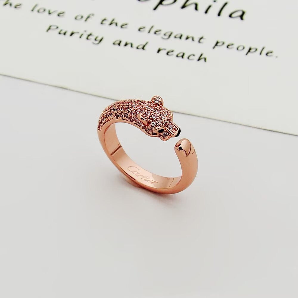 [ElanLuxe Jewelry]PANTHERE HALF DIAMOND SMALL RING