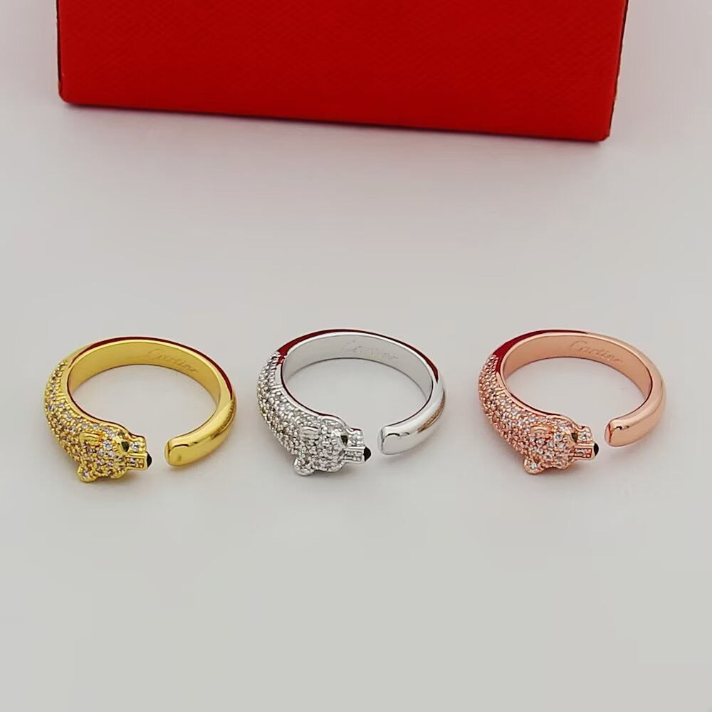 [ElanLuxe Jewelry]PANTHERE HALF DIAMOND SMALL RING
