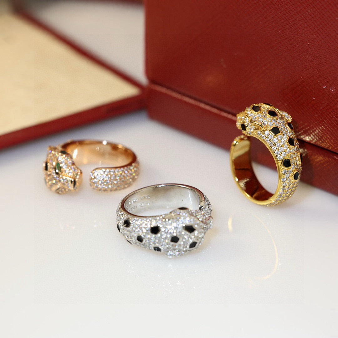 [ElanLuxe Jewelry]PANTHERE SPOTTED FULL DIAMOND MEDIUM RING