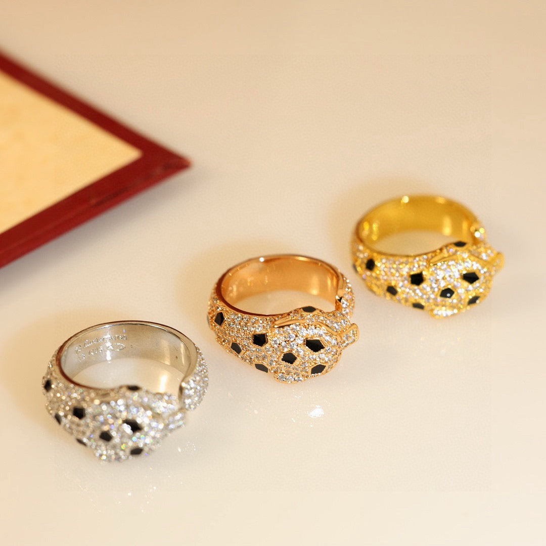 [ElanLuxe Jewelry]PANTHERE SPOTTED FULL DIAMOND MEDIUM RING