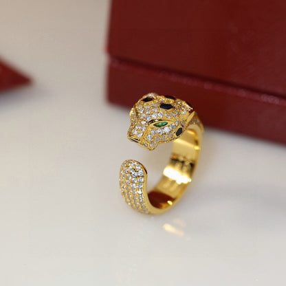[ElanLuxe Jewelry]PANTHERE SPOTTED FULL DIAMOND MEDIUM RING